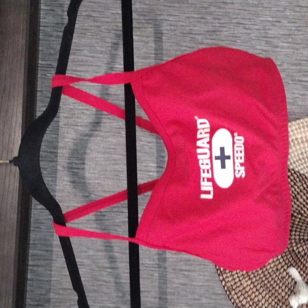 Speedo Bikini Top Red  "Lifeguard+Speedo" Size 6